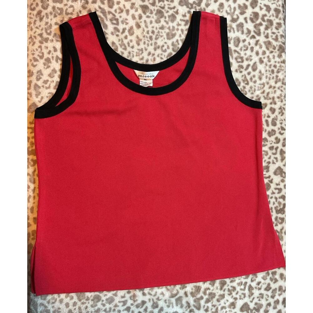 Miss Look Acrylic, Tank Top Size, Extra Large, Red And Black